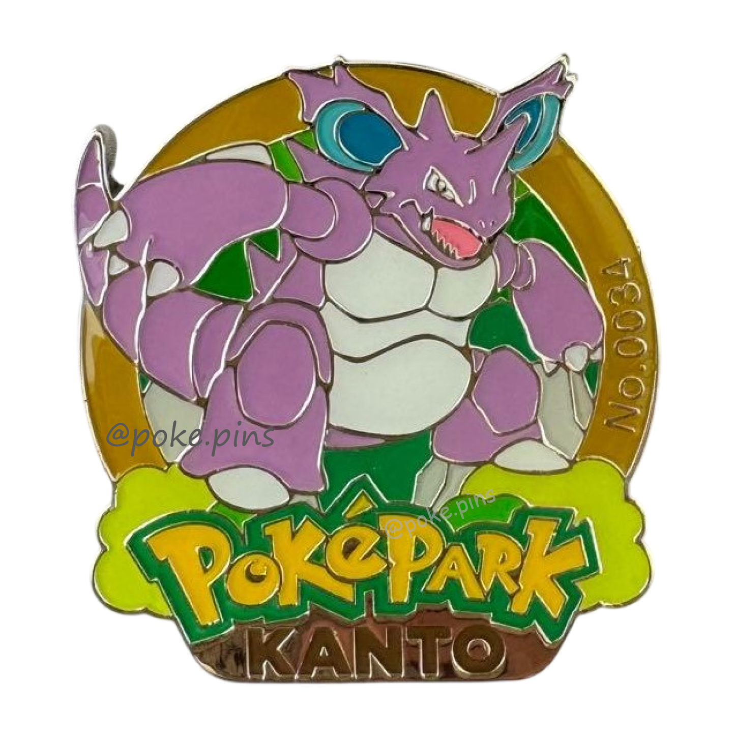 Pokemon PokePark Kanto Pin Badge 032・033・034 (Nidoran♂ - Nidorino - Nidoking)