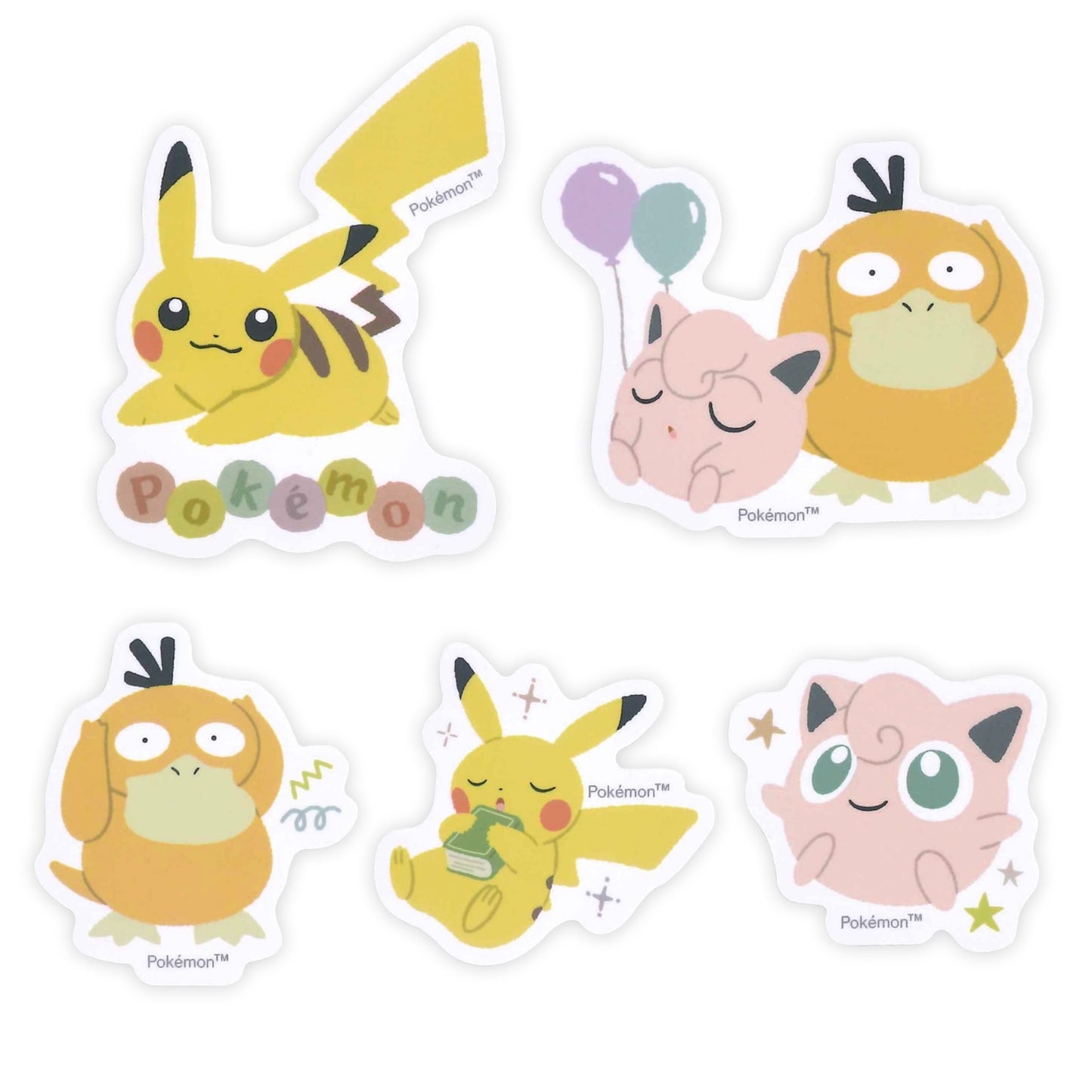 Pokemon Mini Deco Collage Sticker Pikachu Jigglypuff Psyduck
