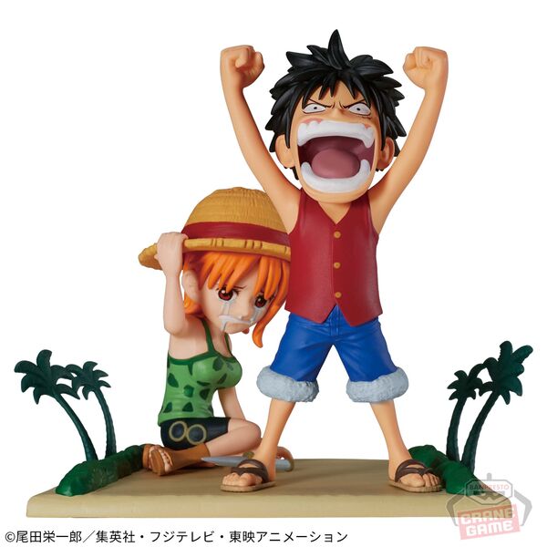 One Piece World Collectible Figure Log Stories Monkey D Luffy & Nami Figure Atarimaeda!