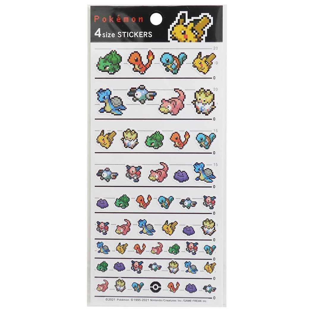 Pokemon 4 Size Stickers Pixel Art Pikachu
