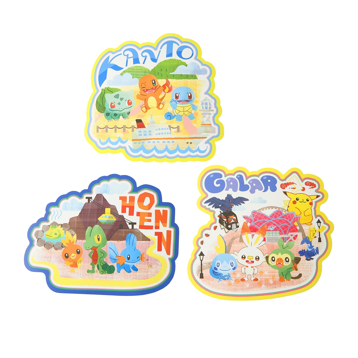 Pokemon's Journey Kanto Hoenn Galar Die-cut Postcard Set