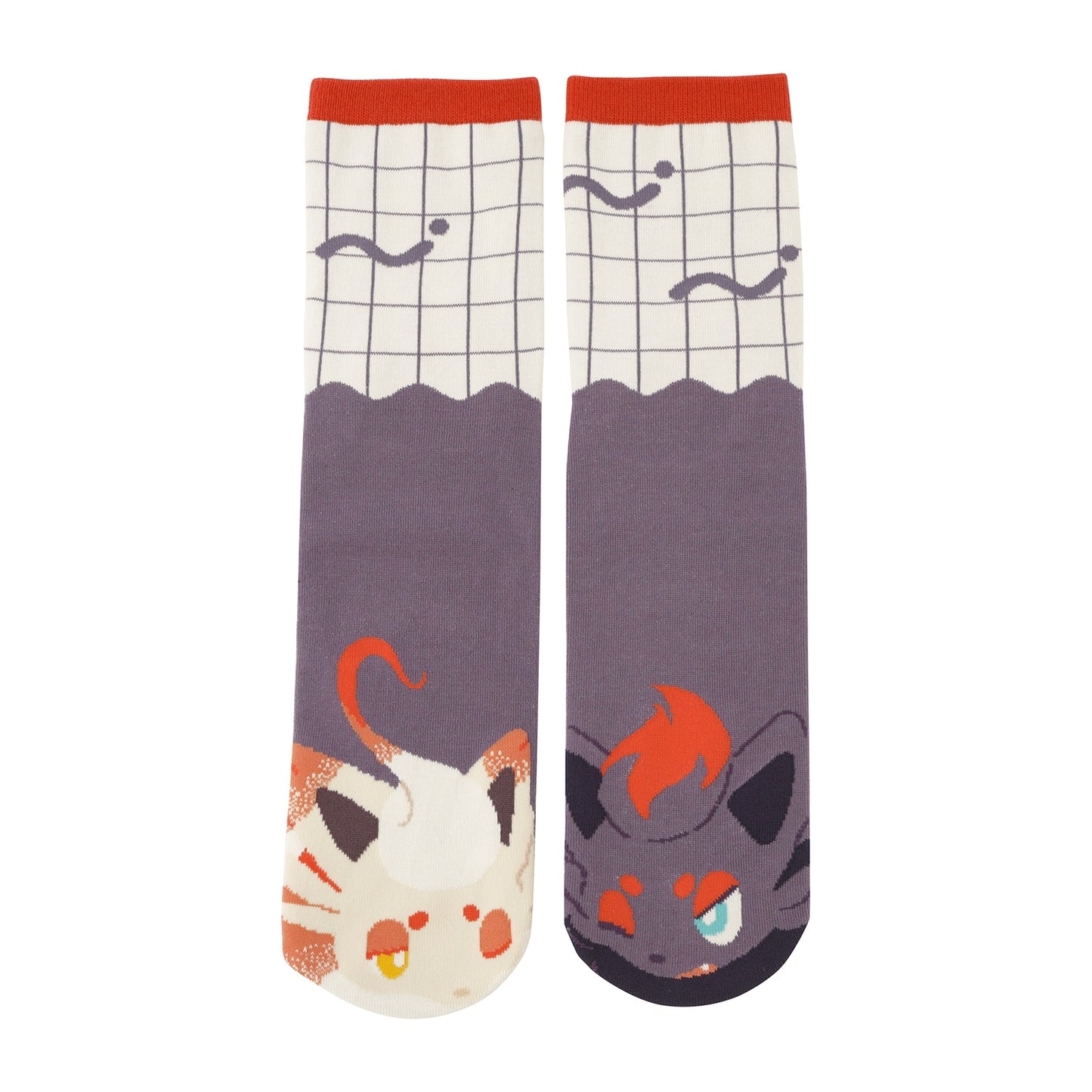 Pokemon Perfect Pair Zorua & Hisuian Zorua Middle Socks