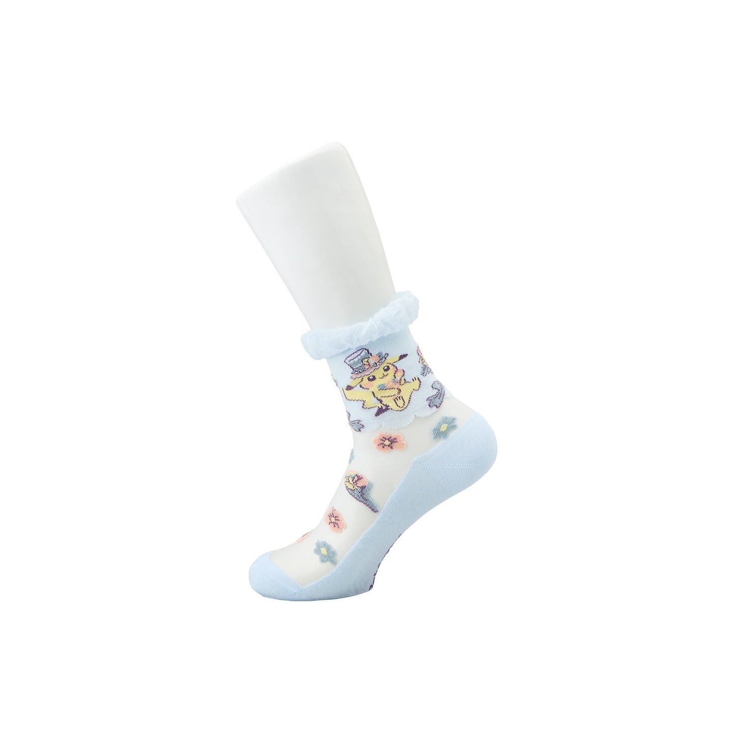 Pokemon Botanical Easter Middle Socks See-through Pikachu (23-25cm)