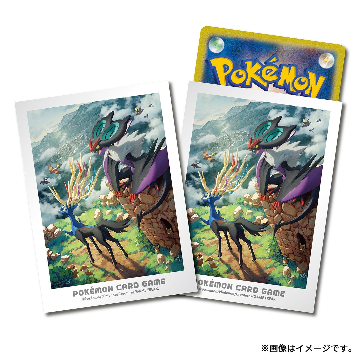 Pokemon Card Sleeves Kalos Adventure Xerneas and Noivern Pokemon Card Sleeves Kalos Adventure Xerneas and Noivern