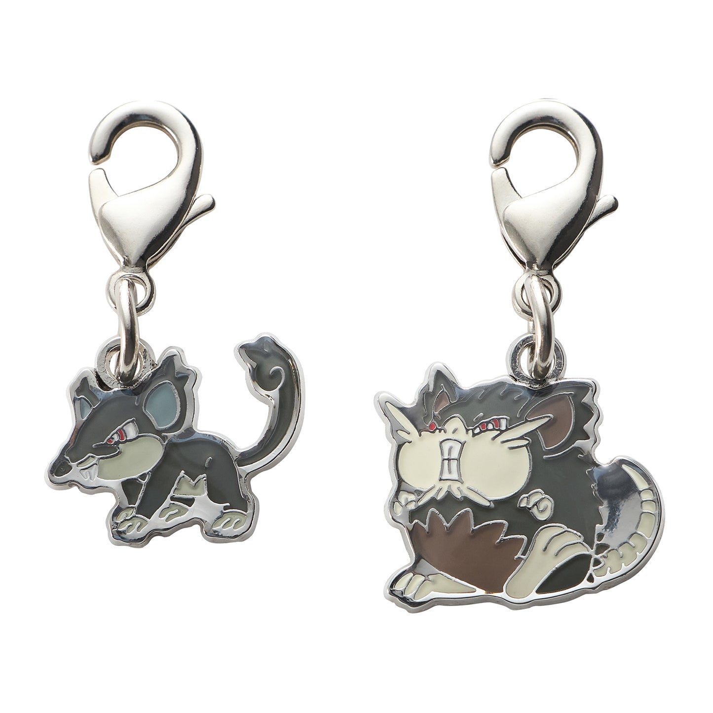 Pokemon National Pokedex Metal Charm A019, A020 Alolan Rattata, Alolan Raticate
