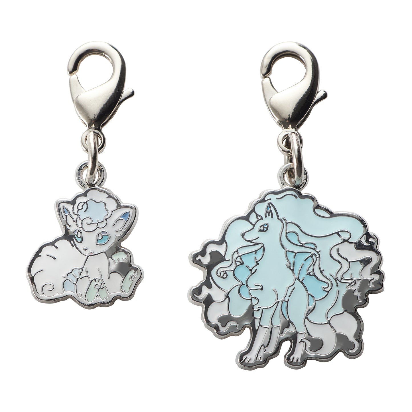 Pokemon National Pokedex Metal Charm A037, A038 Alolan Vulpix, Alolan Ninetales