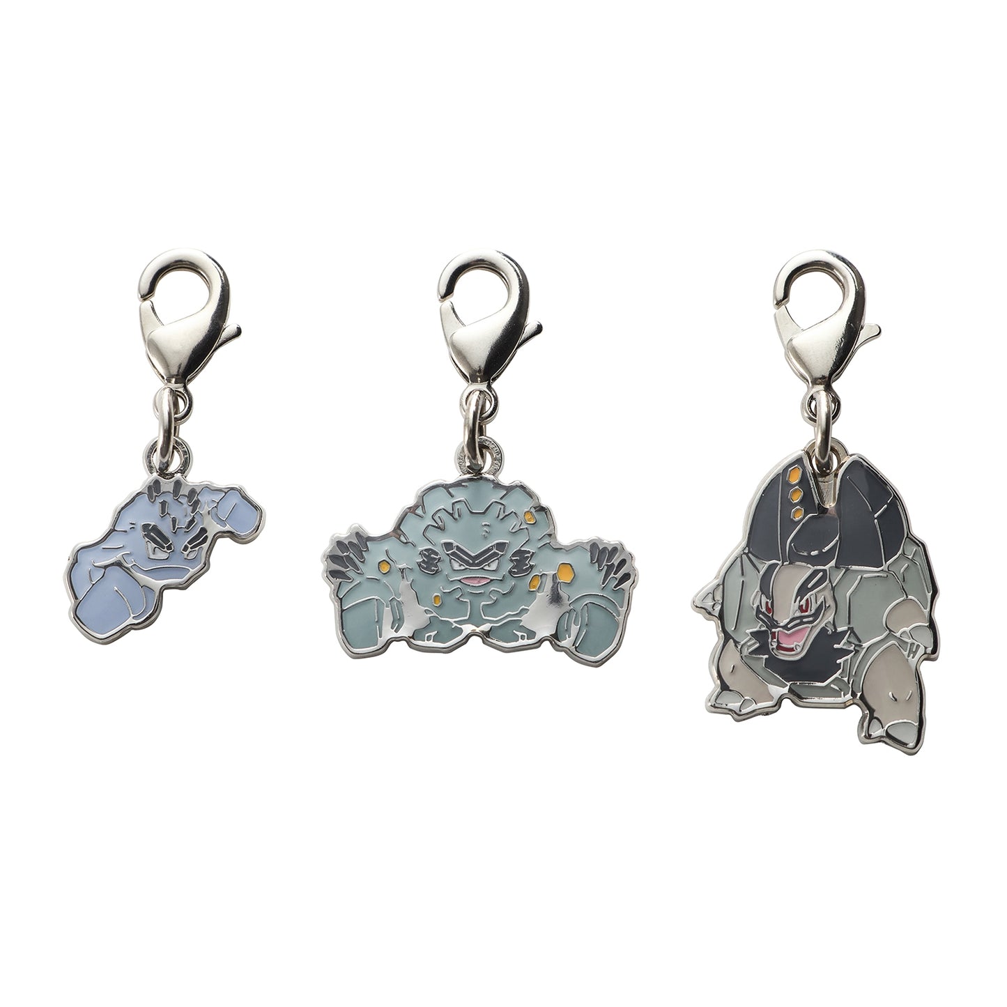 Pokemon National Pokedex Metal Charm A074, A075, A076 Alolan Geodude, Alolan Graveler, Alolan Golem