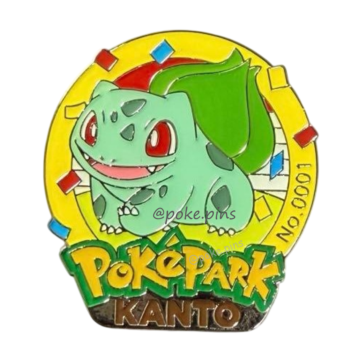 Pokemon PokePark Kanto Pin Badge 001・002・003 (Bulbasaur - Ivysaur - Venusaur)