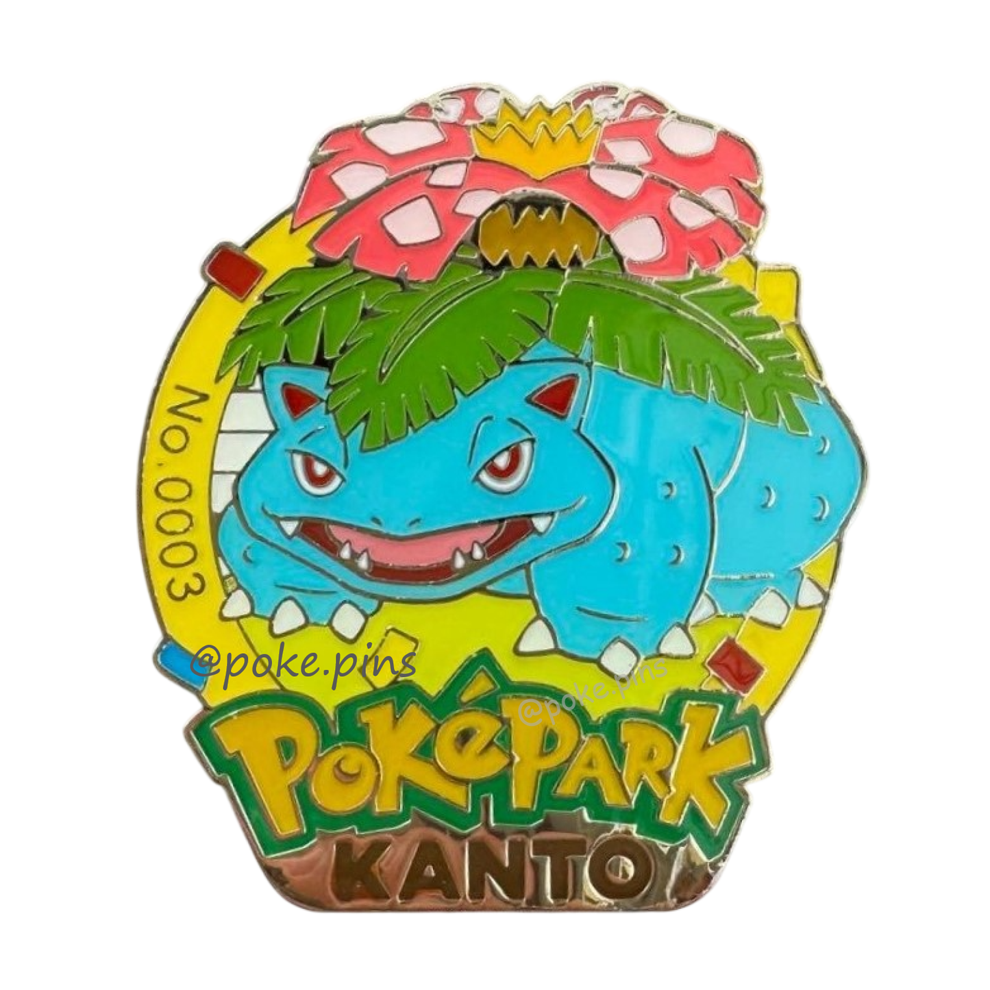 Pokemon PokePark Kanto Pin Badge 001・002・003 (Bulbasaur - Ivysaur - Venusaur)