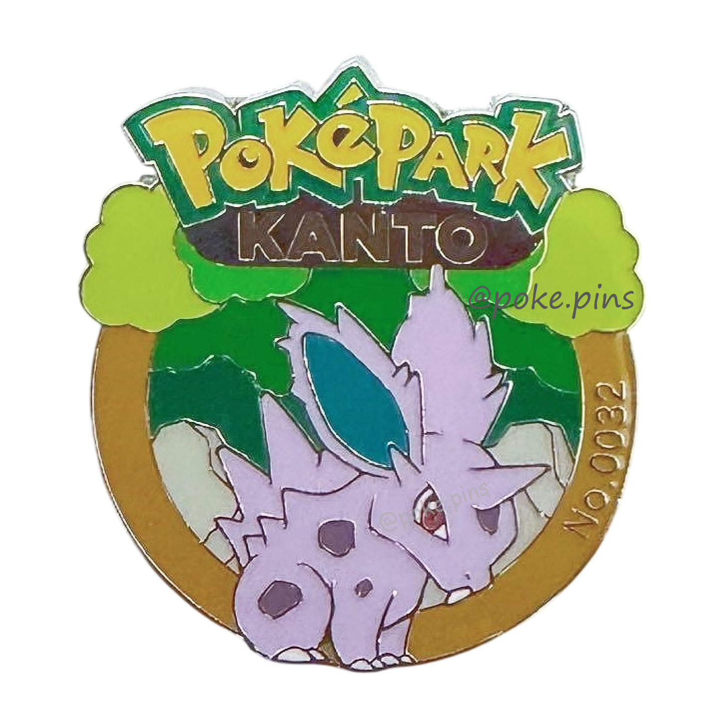 Pokemon PokePark Kanto Pin Badge 032・033・034 (Nidoran♂ - Nidorino - Nidoking)