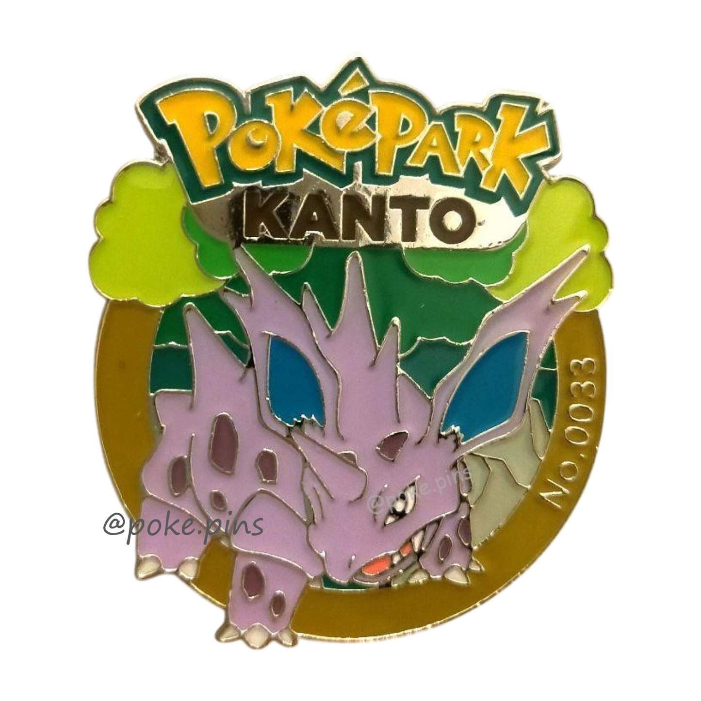 Pokemon PokePark Kanto Pin Badge 032・033・034 (Nidoran♂ - Nidorino - Nidoking)