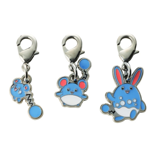 Pokemon National Pokedex Metal Charm 298 Azurill・183 Marill・184 Azumarill