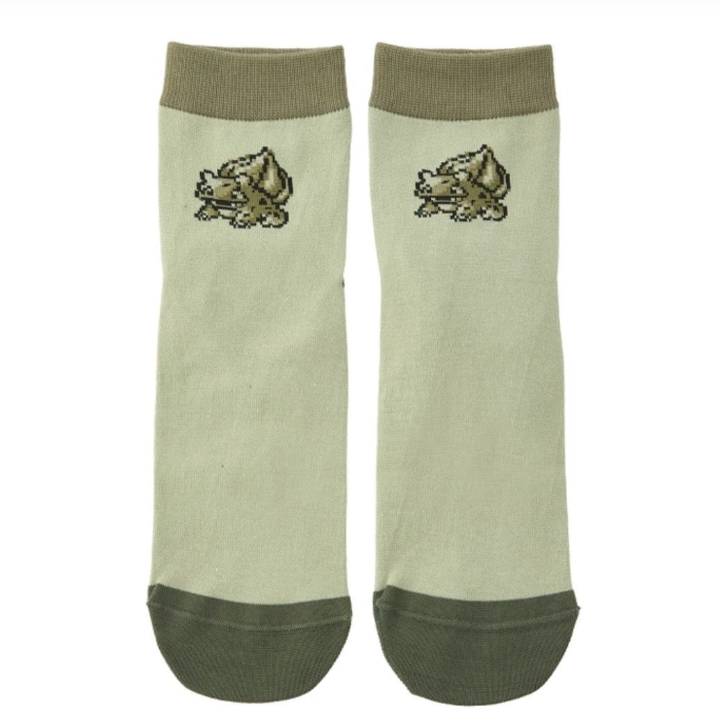 Pokemon 8-bit Bulbasaur Mid-Calf Socks