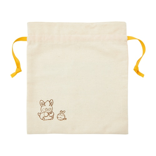 Pokemon Pamo No Mure (A Pack of Pawmi) Fluffy Doll Canvas Drawstring Bag