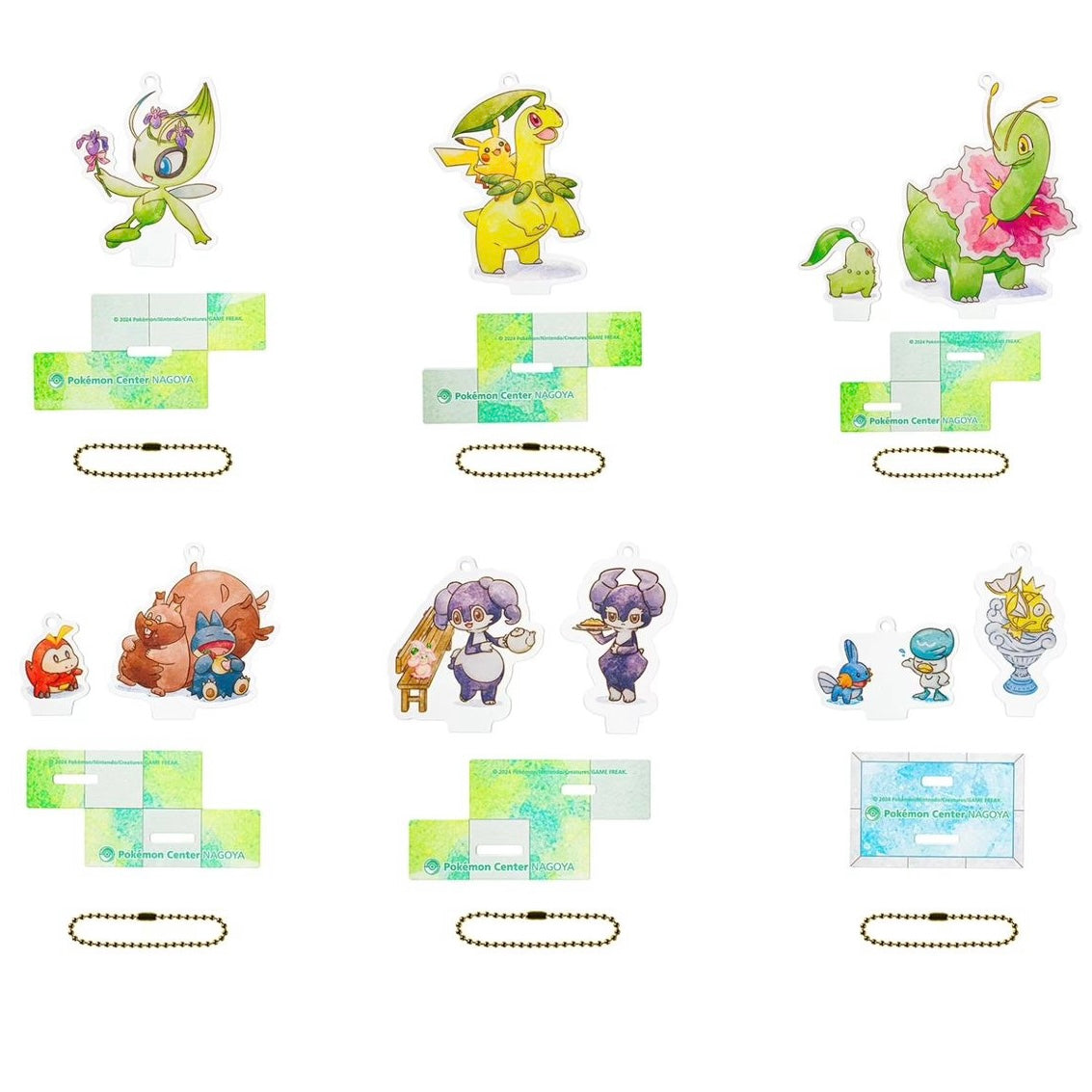 Pokemon Center Nagoya Celebis Celebration Acrylic Charm Collection with Stand