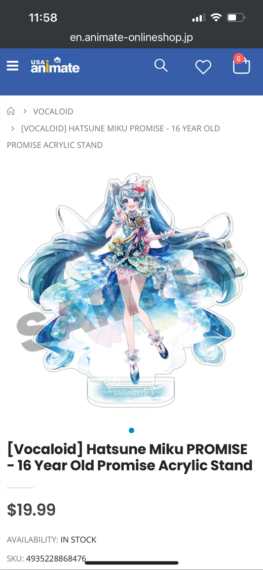 Hatsune Miku PROMISE Happy 16th Birthday Acrylic Stand