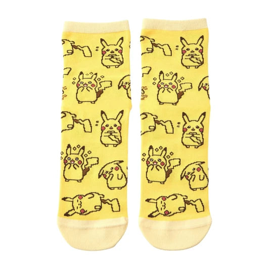 Pokemon Ten Colors Pikachu Mid-Calf Socks