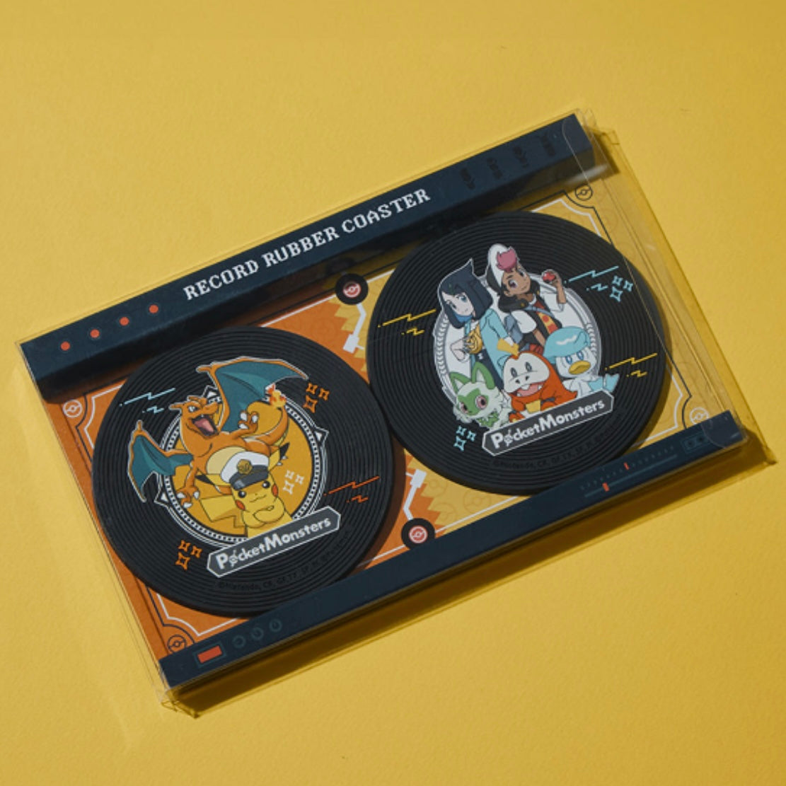 Pokemon Horizons Record-Shaped Rubber Coaster Set