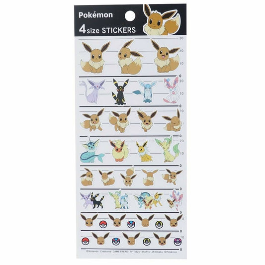 Pokemon 4 Size Stickers Eevee & Friends