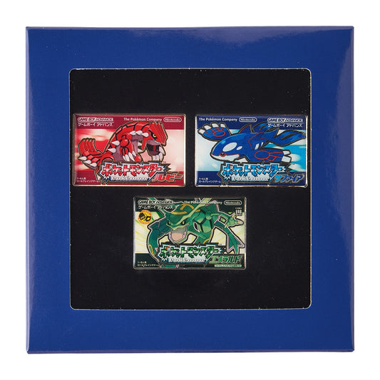 Pokemon Ruby, Sapphire, and Emerald Game Cover Art Pins