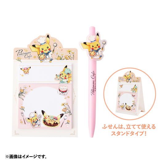 Pokemon Cafe & Pikachu Sweets Sticky Note & Ballpoint Pen Set