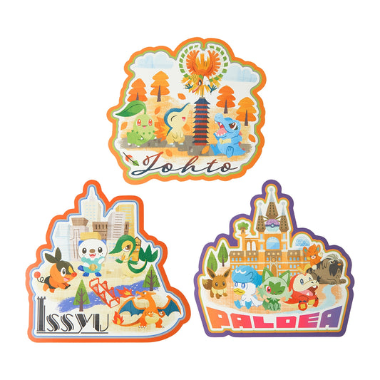 Pokemon's Journey Johto Unova Paldea Die-cut Postcard Set