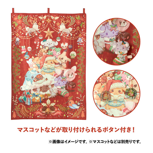 Pokemon Heartwarming Christmas Art Tapestry