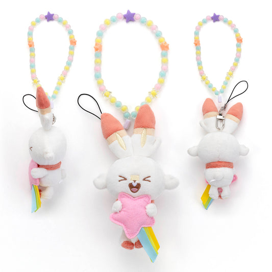 Pokemon Poke Peace Scorbunny Plush Strap Star Ver.