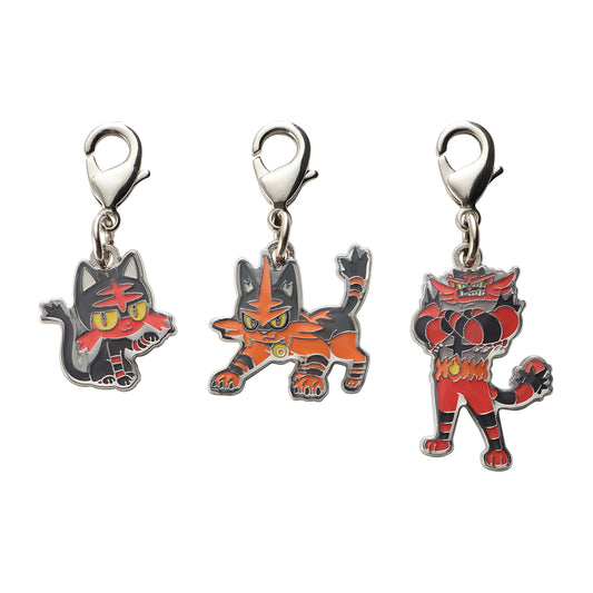 Pokemon National Pokedex Metal Charm 725, 726, 727 Litten, Torracat, Incineroar