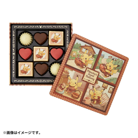 Pokemon Pikachu's Sweet Delivery Morozoff Square Can Assorted Chocolate