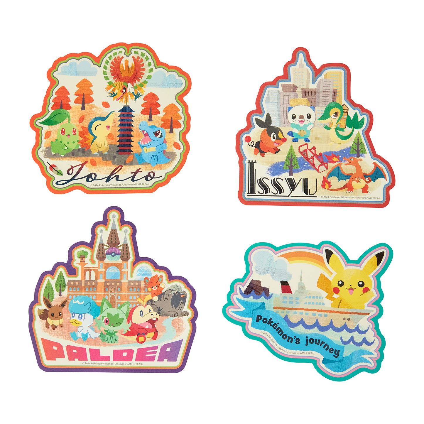 Pokemon Journey Set of 4 Stickers