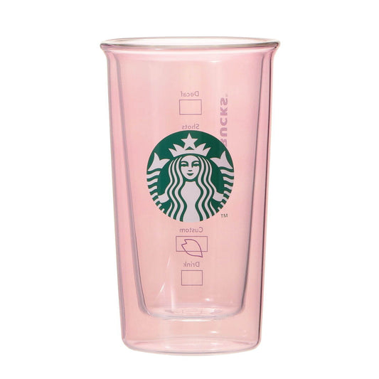 Starbucks Sakura 2025 Double Wall Heat Resistant Glass Pale Pink 355ml