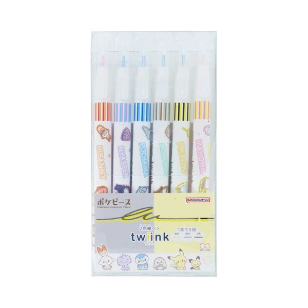Pokemon Pokepeace Twiink 2-color Pen 6-pack Pen