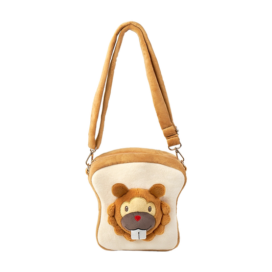 Pokemon Warm Bakery Bidoof Toast Crossbody Plush Bag