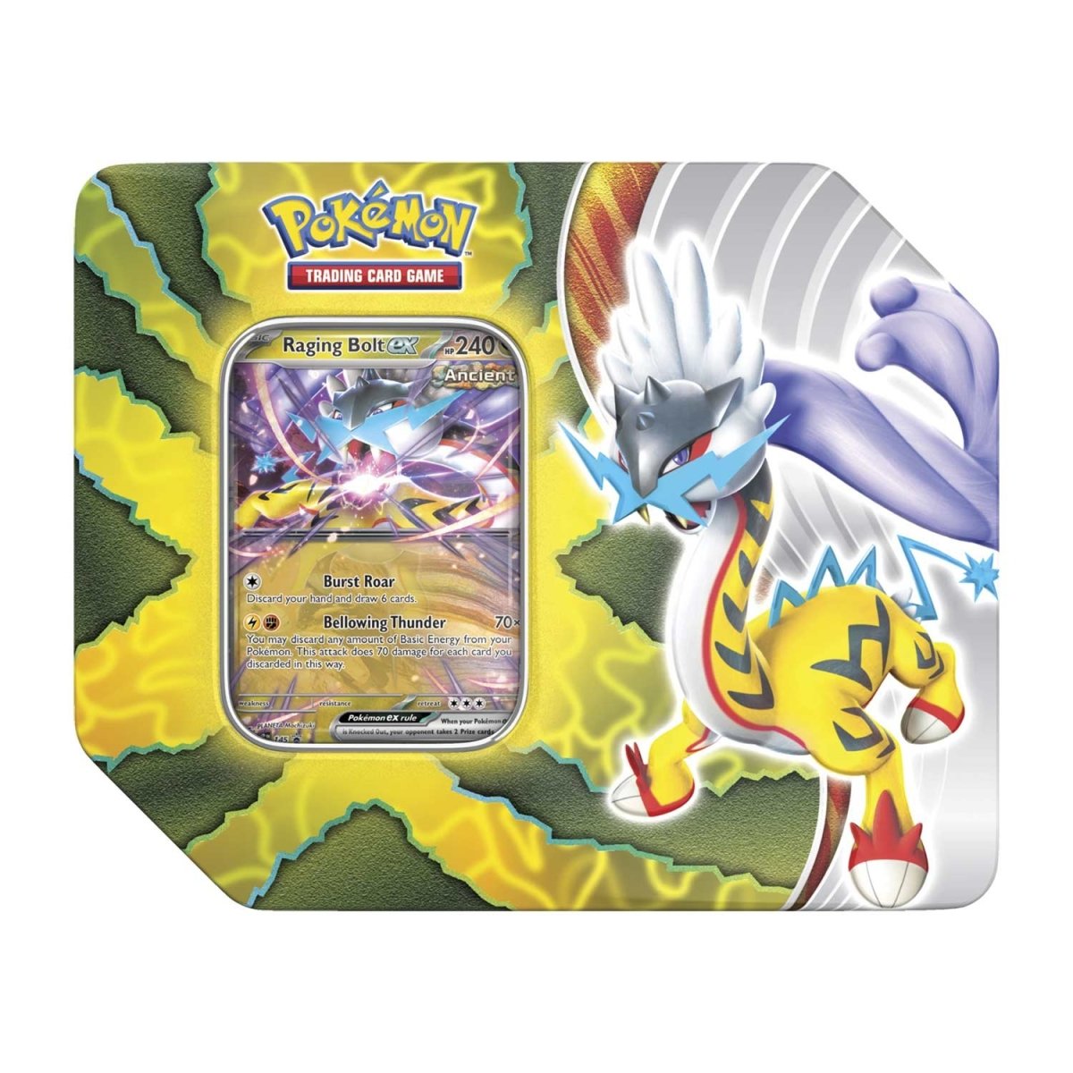 Pokemon TCG Scarlet & Violet Paradox Destinies Tin Case (Raging Bolt ex)