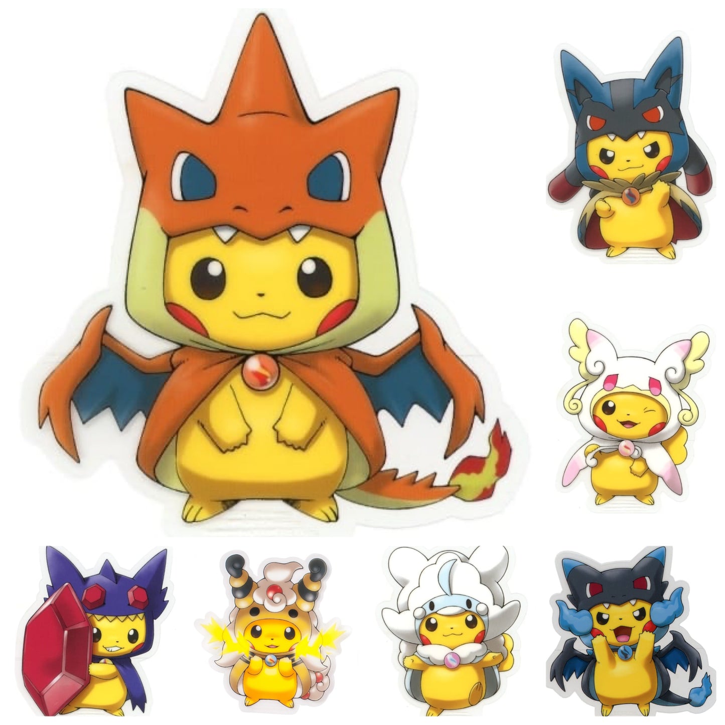 Pokemon Pikachu Wearing Mega Pokemon Poncho Decal Sticker