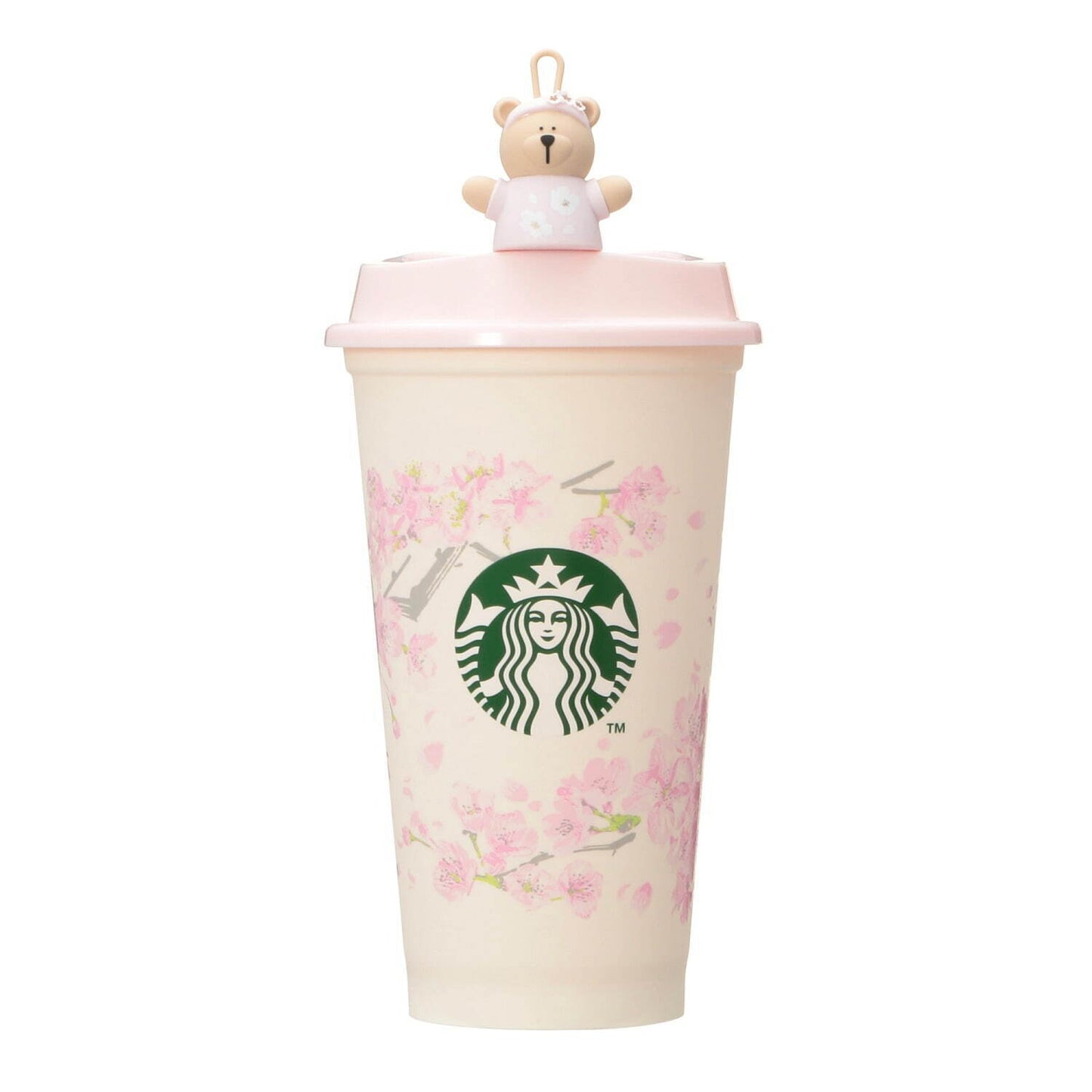 Starbucks Sakura 2025 Reusable Cup Exclusive Drink Hole Cap Bearista