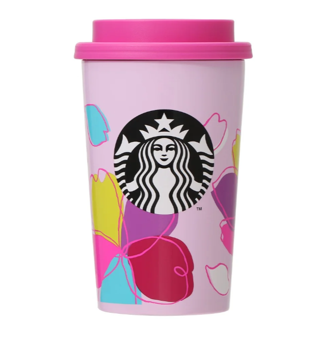 Starbucks Sakura 2024 Cherry Blossoms Round 1 Stainless Togo Cup Tumbler Colorful Petal 355ml