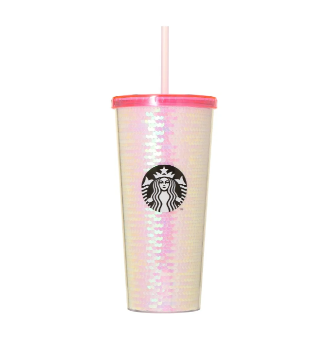 Starbucks Sakura 2024 Cherry Blossoms Round 1 Cold Cup Tumbler Sequins 651ml