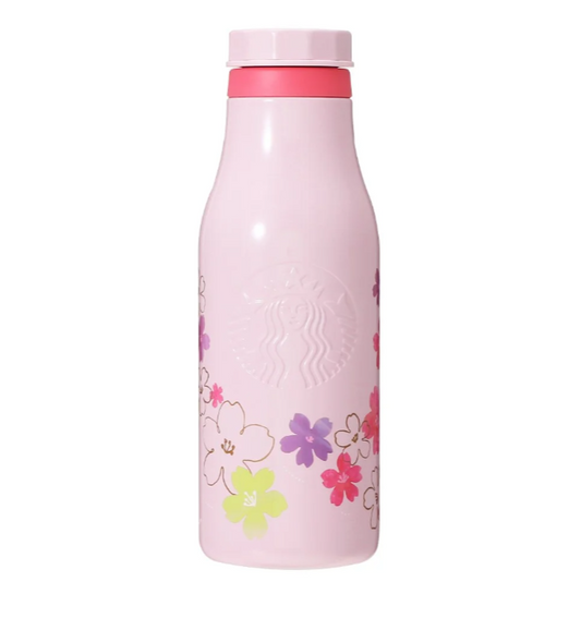 Starbucks Sakura 2024 Cherry Blossoms Round 1 Stainless Steel Logo Bottle Baby Pink 473ml