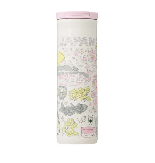 Starbucks Sakura 2024 Cherry Blossoms Round 1 Been There Series Stainless Bottle Japan Spring 473ml