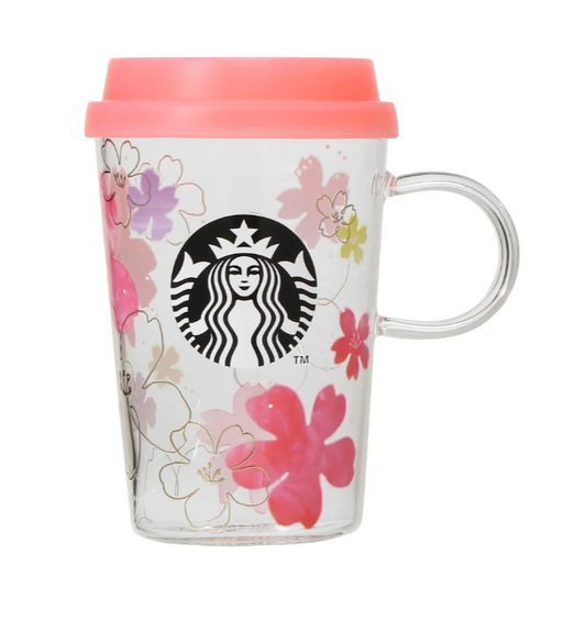 Starbucks Sakura 2024 Cherry Blossoms Round 1 Heat Resistant Glass Mug 355ml