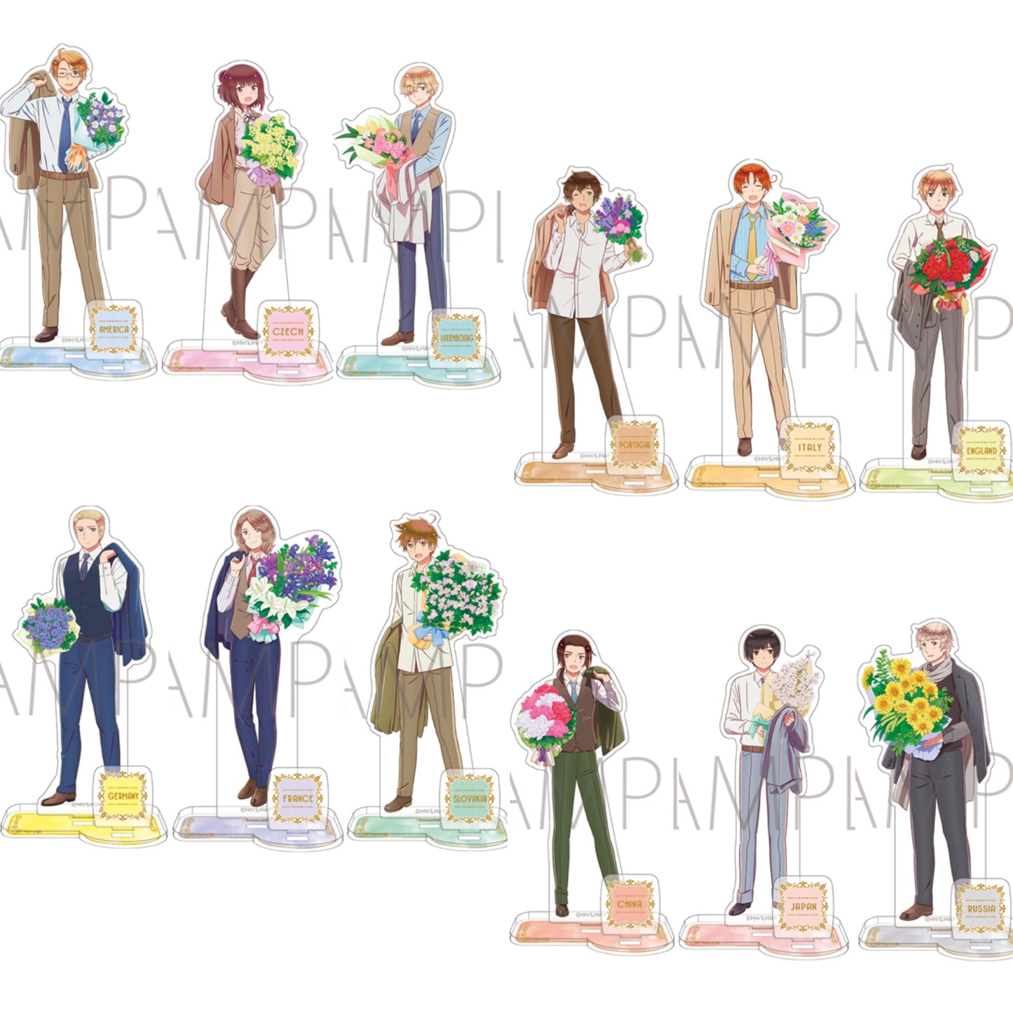 Hetalia World Stars Chara Flor Acrylic Stands