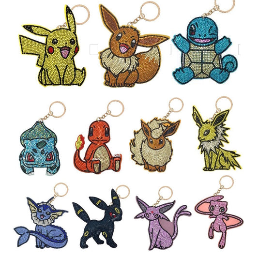 Pokemon Rhinestone Plush Keychain